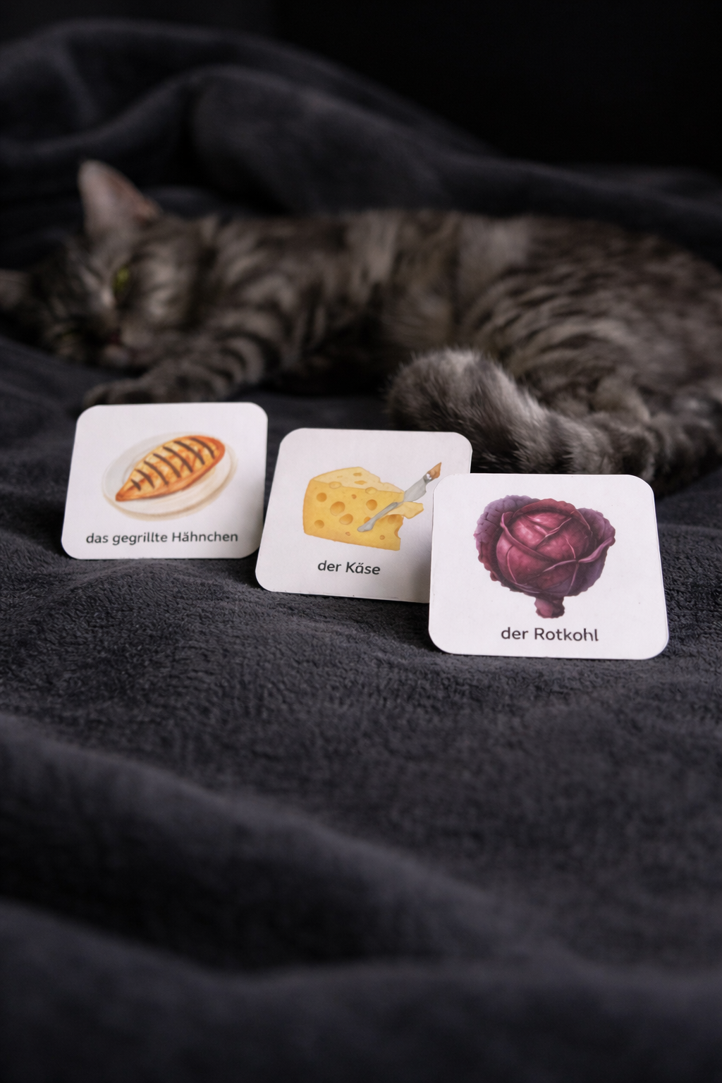 Essens-Karteikarten-PDF in Nahaufnahme